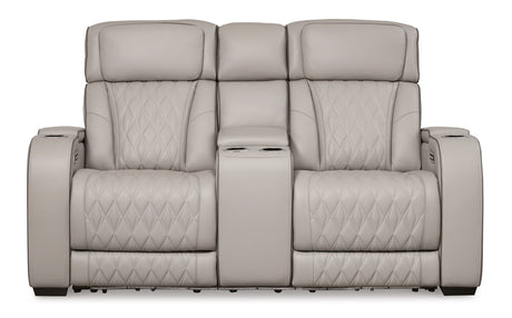 Boyington - Power Reclining Loveseat With Console/Adj Hdrst by Signature Design by Ashley® | Bel Furniture