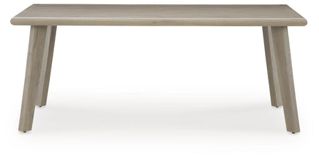 Cliff Trails - Beige - Rectangle Dining Table With Umbrella Option by Signature Design by Ashley® | Bel Furniture
