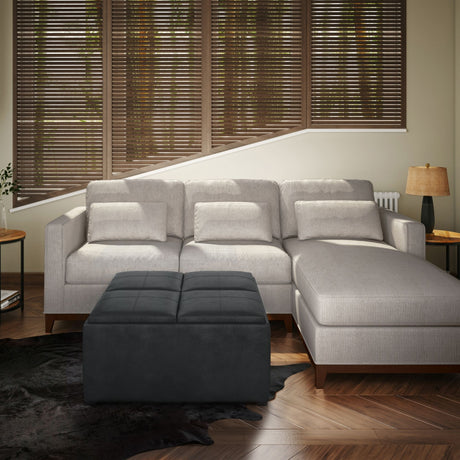 Avalon - Upholstered Square Coffee Table Storage Ottoman - view 9