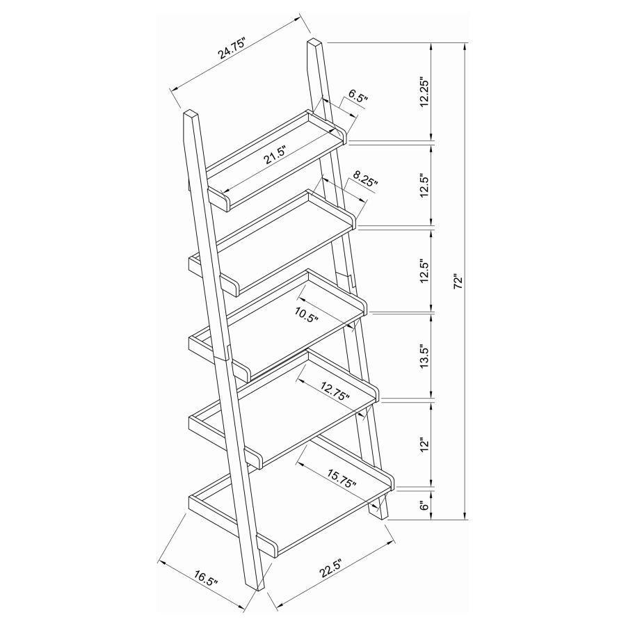 Colella - 3 Piece Storage Ladder Bookshelf Set - Cappuccino