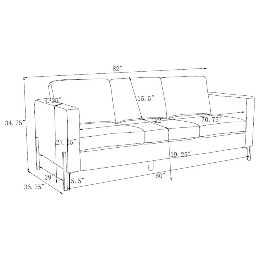 Tilly - Upholstered Track Arm Sofa - Oatmeal