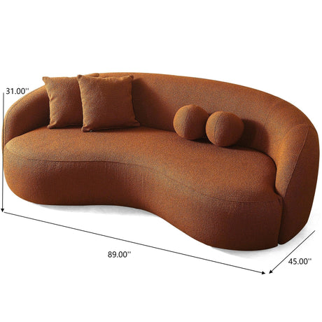 Drake - Japandi Style Curvy Boucle Sofa - view 11