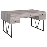 Analiese - Writing Desk Dark Gray 4 Drawers by CoasterEveryday | Bel Furniture