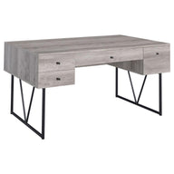 Analiese - Writing Desk Dark Gray 4 Drawers by CoasterEveryday | Bel Furniture