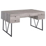 Analiese - Writing Desk Dark Gray 4 Drawers by CoasterEveryday | Bel Furniture