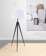 Harrington - Drum Shade Metal Tripod Floor Lamp - Black