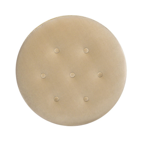 Yolanda - Round Upholstered Accent Ottoman by Jennifer Taylor Home | Bel Furniture