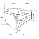 Islington - Fabric Upholstered Panel Arm Loveseat - Taupe