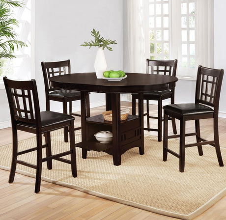 Lavon - Oval Counter Height Dining Set Black 5 Pc. Table, 4 Stools by CoasterEveryday | Bel Furniture