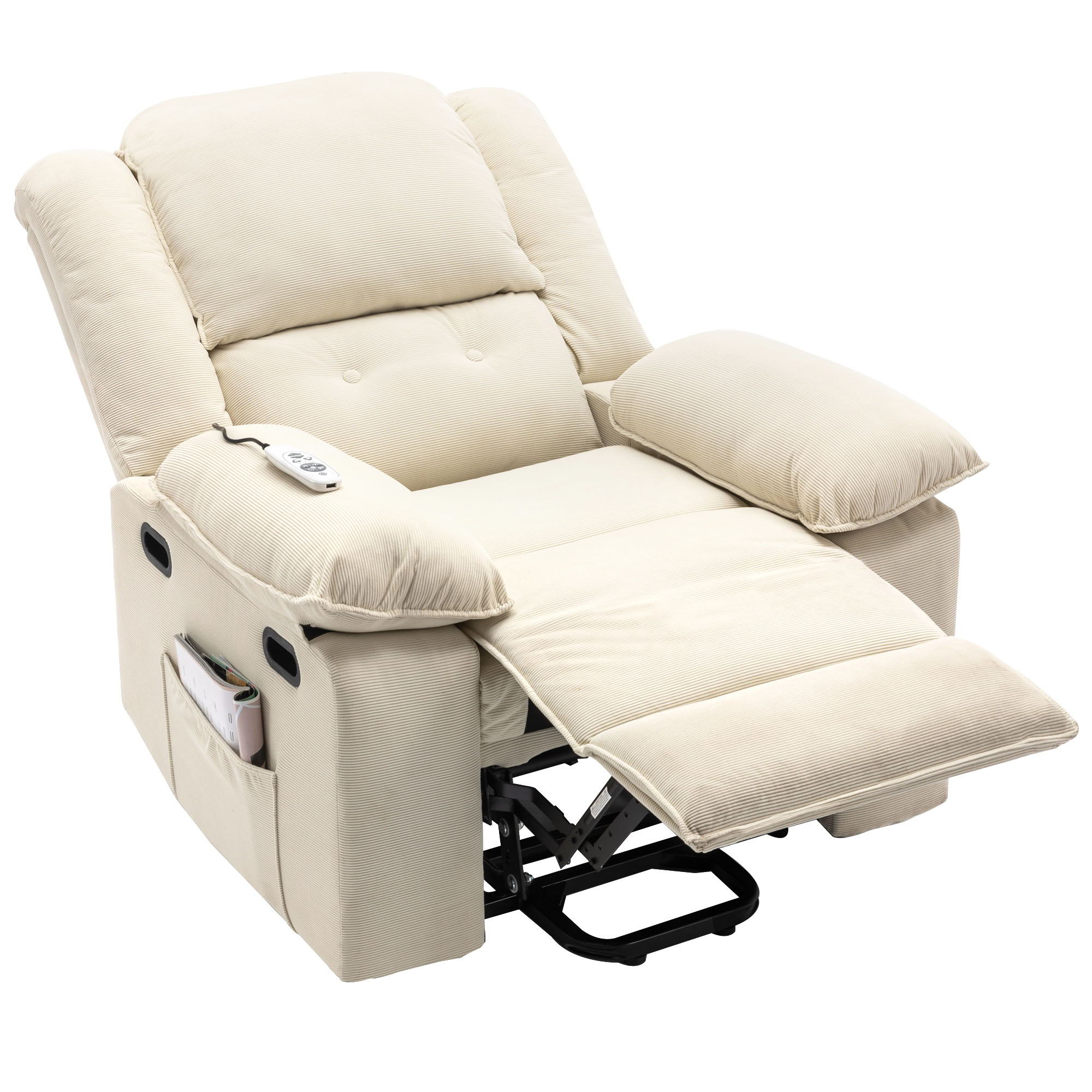 Massage Recliner, Power Lift Chair For Elderly With Adjustable Massage And Heating Function, Recliner Chair With Infinite Position And Side Pocket For Living Room