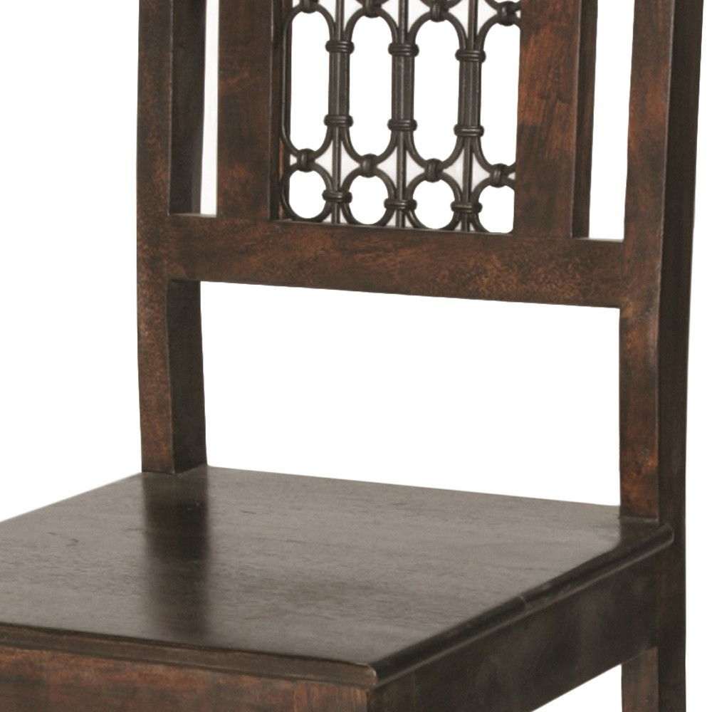 Solid Wood Bar Height Bar Chair - Brown