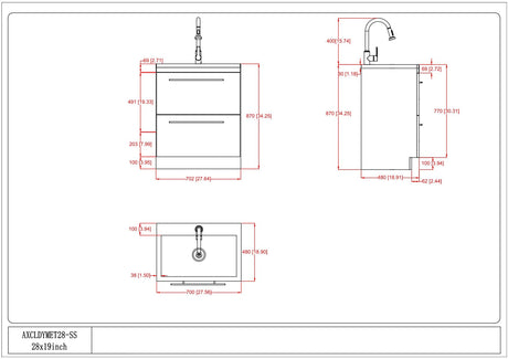 Metro - Laundry Cabinet & Faucet And Stainless Steel Sink - view 13
