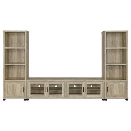 Sachin - TV Entertainment Center Light Brown by Coaster Fine Furniture | Bel Furniture