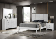 Denker - Bedroom Set White 4 Pc. Bed, Dresser, Mirror, Nightstand by Crown Mark | Bel Furniture