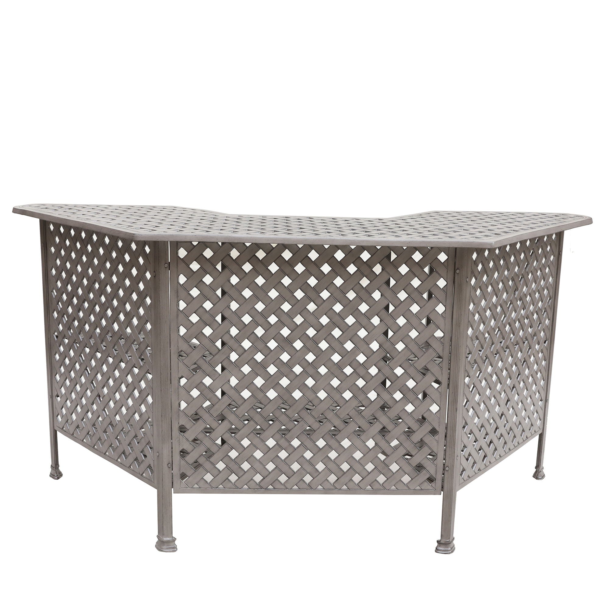 Cast Alumnim Weave Pattern Party Bar Table A - Gray