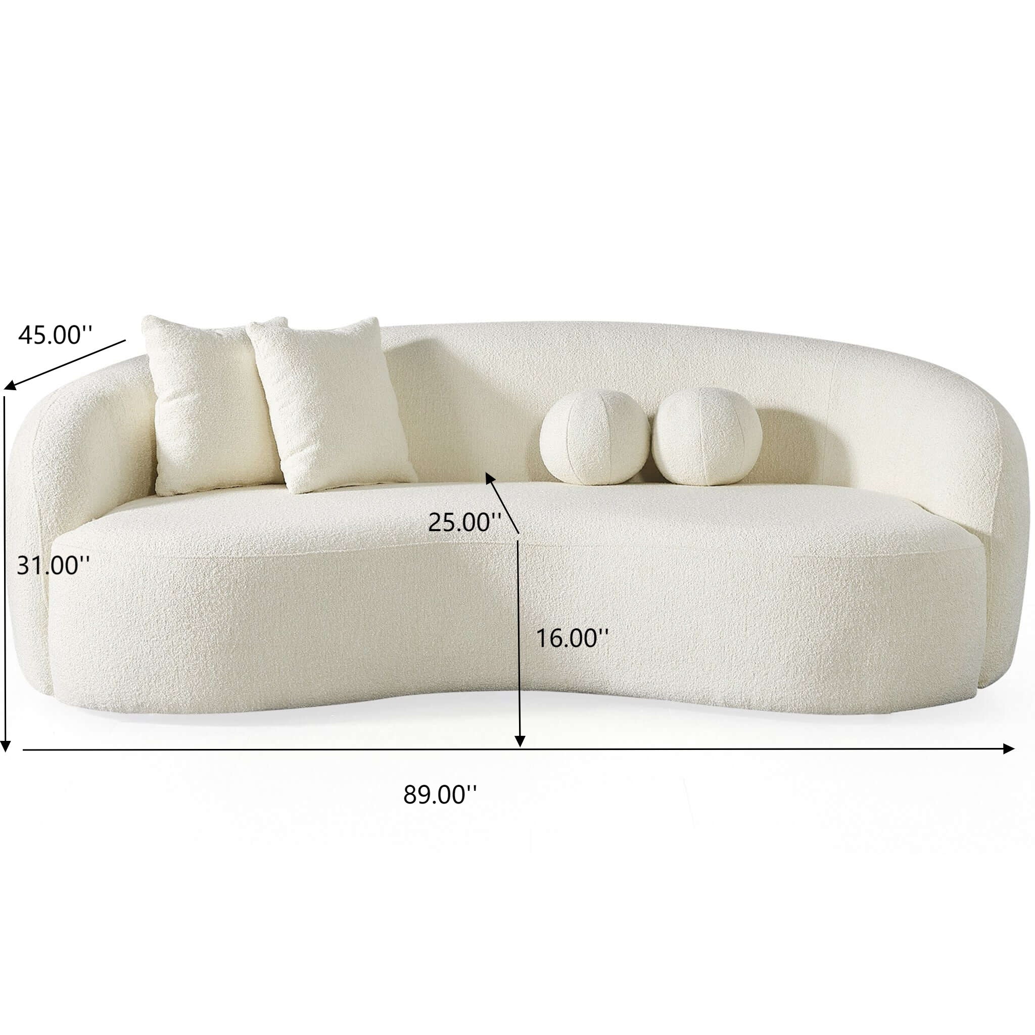 Drake - Japandi Style Curvy Boucle Sofa | BEL Furniture