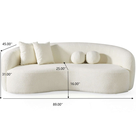 Drake - Japandi Style Curvy Boucle Sofa - view 12