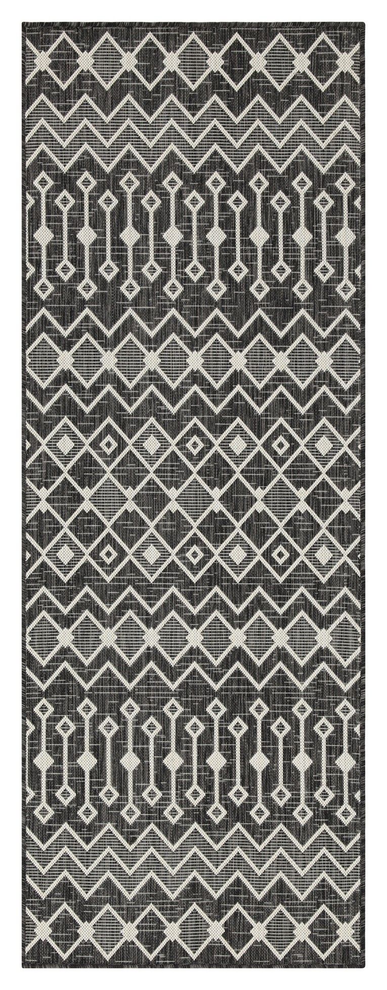 Sunshine - 2'7" X 7'3" Indoor / Outdoor, Polypropylene Area Rug Dark Gray by Icona Home Decor | Bel Furniture