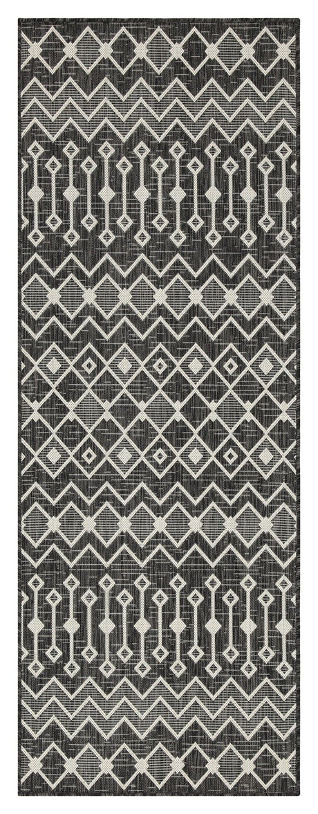 Sunshine - 2'7" X 7'3" Indoor / Outdoor, Polypropylene Area Rug Dark Gray by Icona Home Decor | Bel Furniture