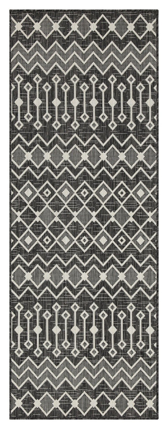 Sunshine - 2'7" X 7'3" Indoor / Outdoor, Polypropylene Area Rug Dark Gray by Icona Home Decor | Bel Furniture
