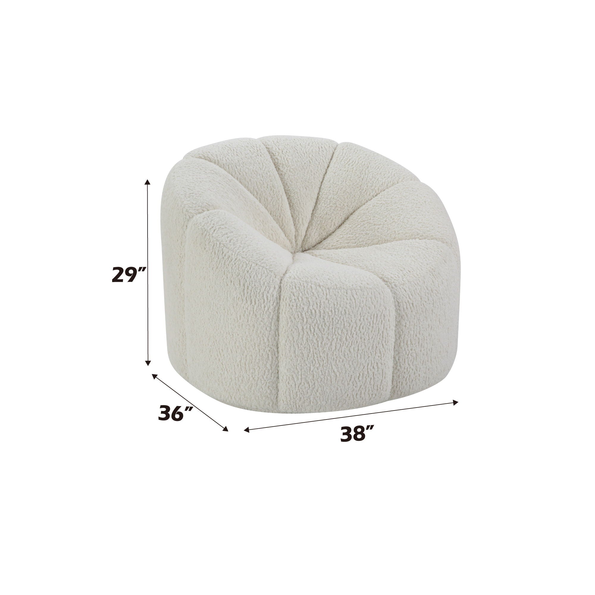 Osmash - Teddy Sherpa Chair With Swivel - White