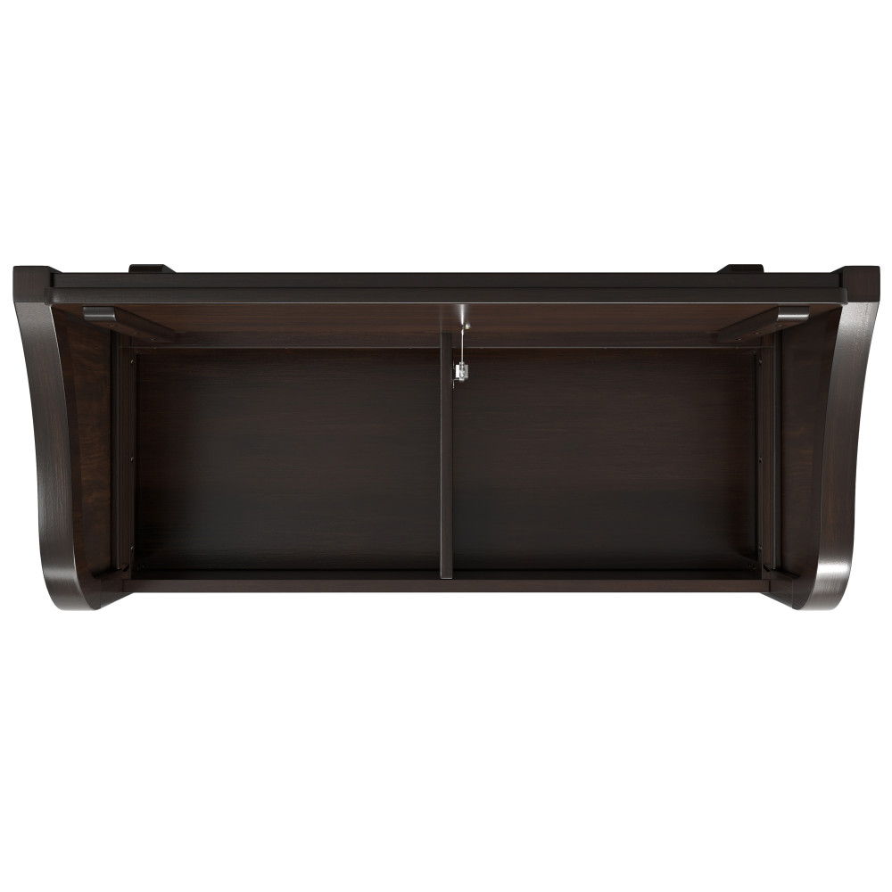 Connaught - Entryway Storage Bench With Shelf - Chestnut by Simpli-Home | Bel Furniture
