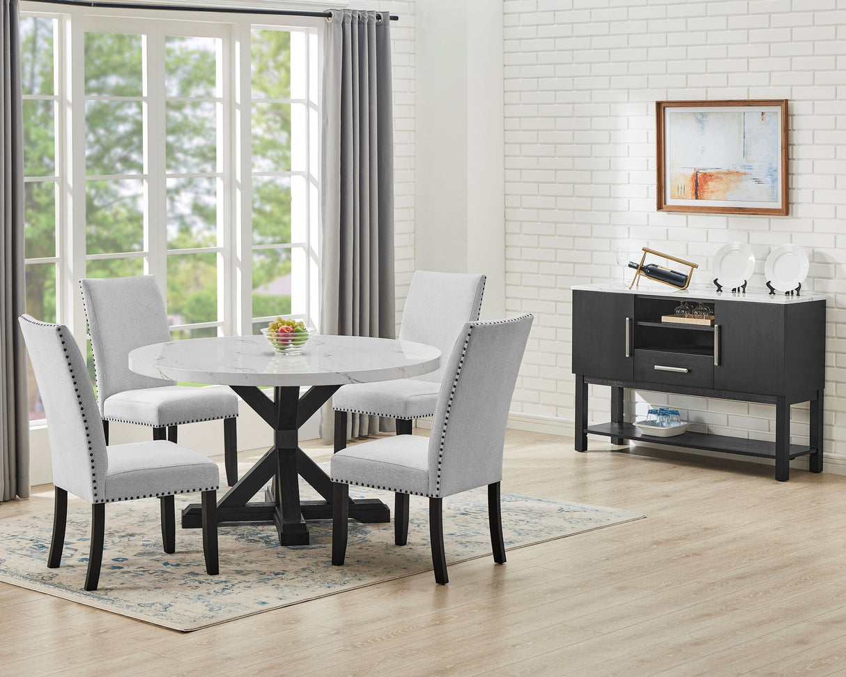 Vance - Side Board - Charcoal / White by Crown Mark | Bel Furniture