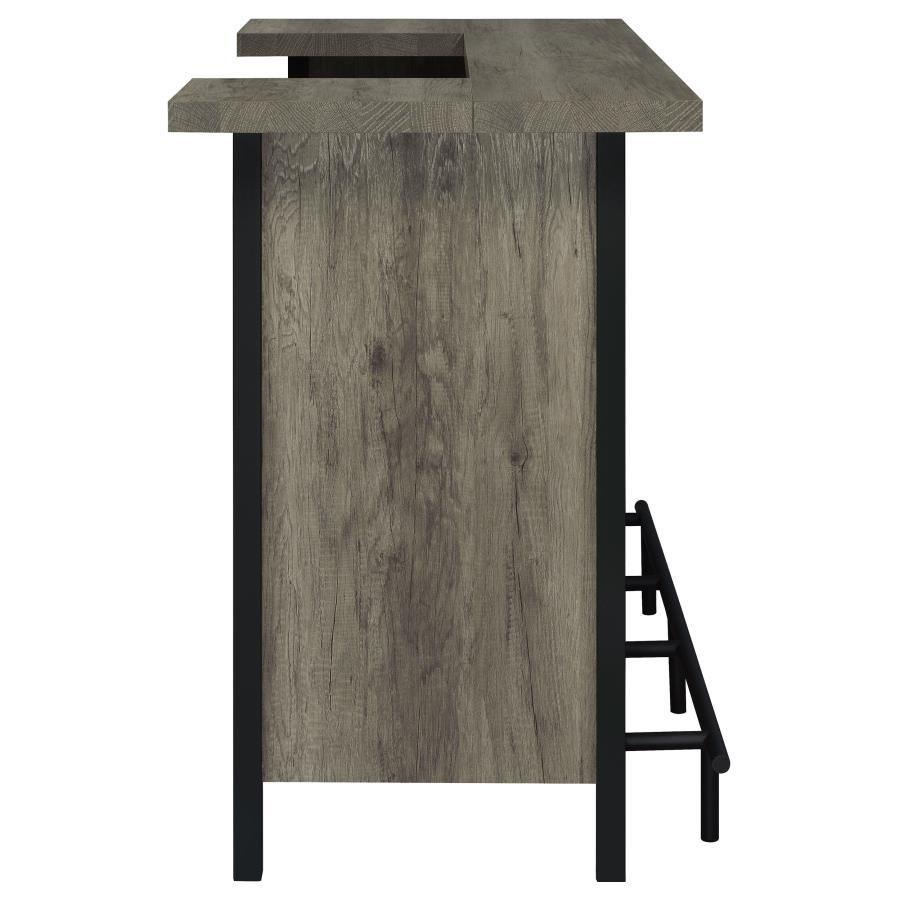 Bellemore - Freestanding Home Bar Wine Cabinet - Gray Driftwood by CoasterEssence | Bel Furniture