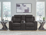 Brysonview - Double Reclining Loveseat With Console - Charcoal