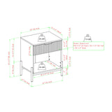 Modern Fluted Drawer Nightstand With Open Cubby Coastal by Walker Edison | Bel Furniture