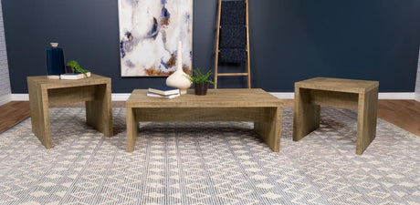 Lynette - Rectangular Coffee Table Set Light Brown 3 Pc. Coffee Table, 2 End Tables by Coaster Fine Furniture | Bel Furniture