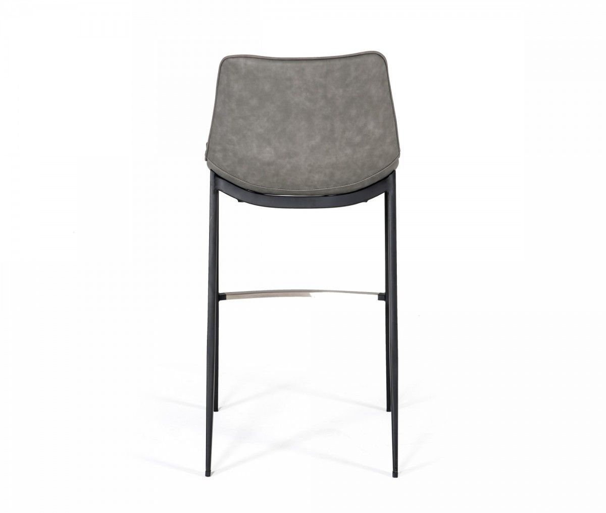 Faux Leather And Steel Bar Height Bar Chairs (Set of 2) - Gray / Black