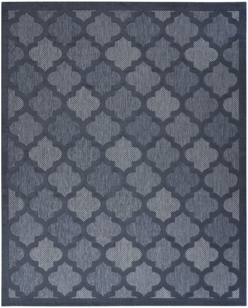 7' X 10' Area Rug Geometric Flatweave - Navy Blue