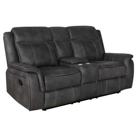 Lawrence - Upholstered Padded Arm Reclining Loveseat - Charcoal by CoasterEveryday | Bel Furniture