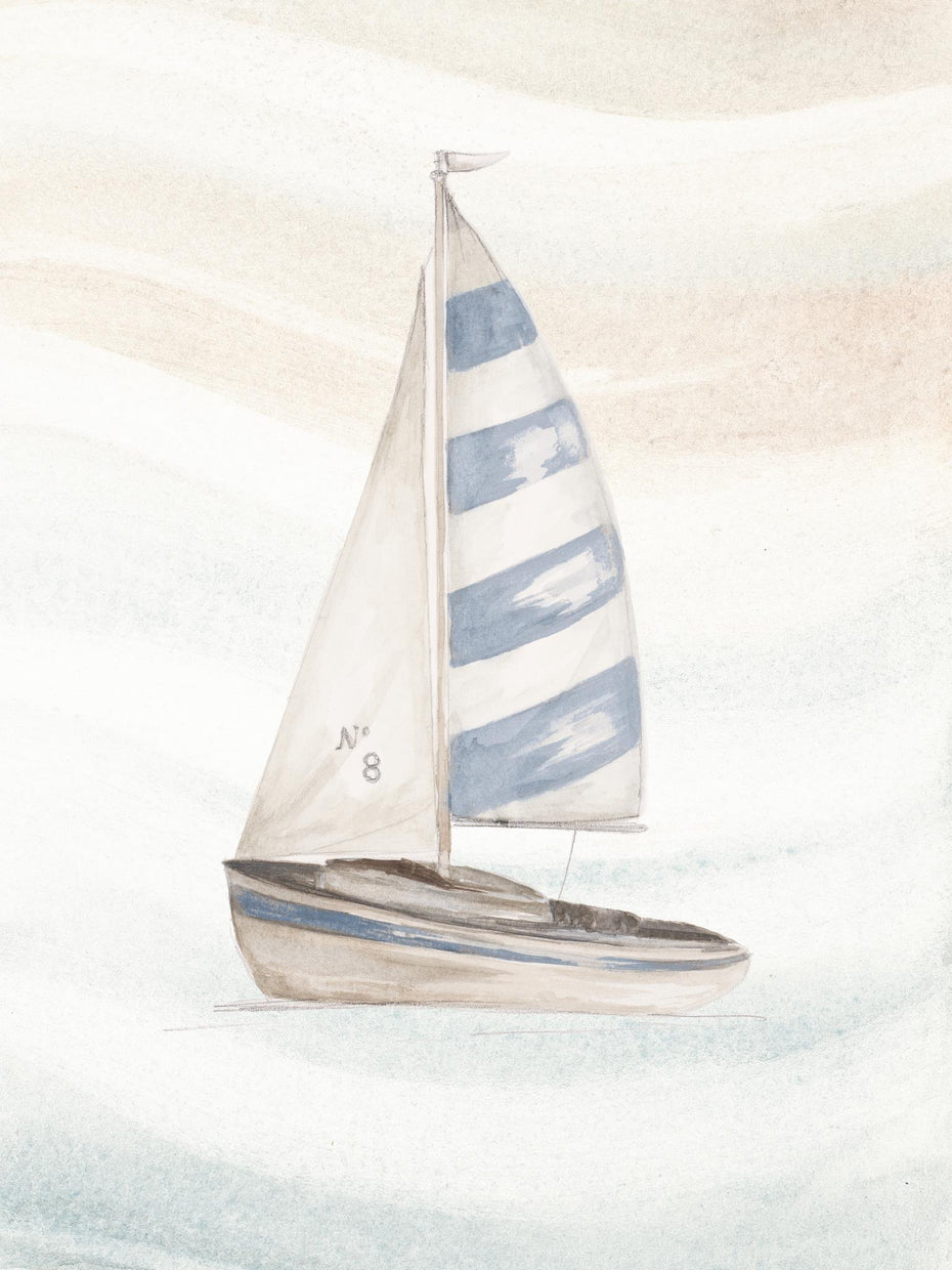 Ocean Oasis Little Sail II By Patricia Pinto (Small) - Beige