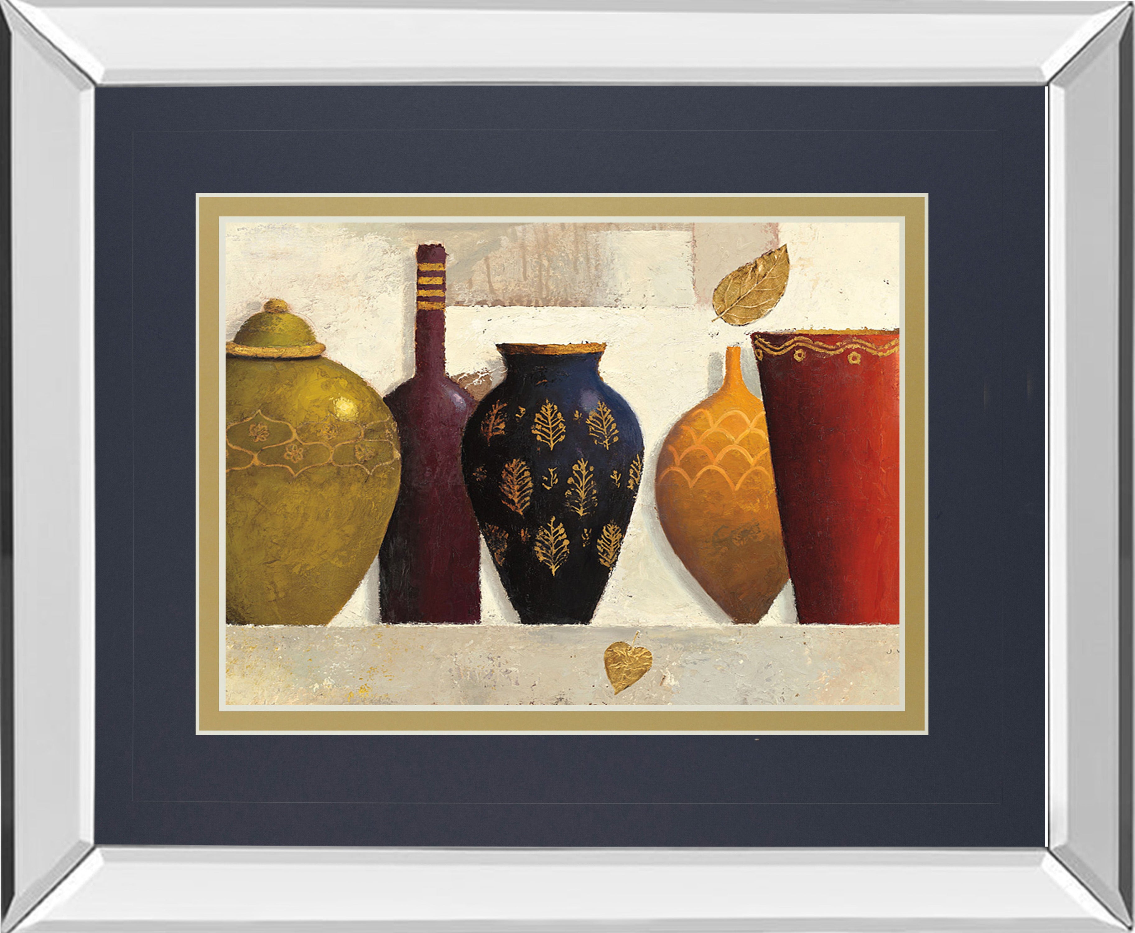 Jeweled Vessels By J. Wiens - Mirror Framed Print Wall Art - Red