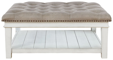 Kanwyn - Whitewash - Uph Ottoman Cocktail Table by Signature Design by Ashley® | Bel Furniture