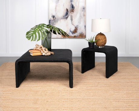 Cahya - Rattan Coffee And End Table Set Black 2 Pc. Coffee Table, End Table by Coaster Fine Furniture | Bel Furniture