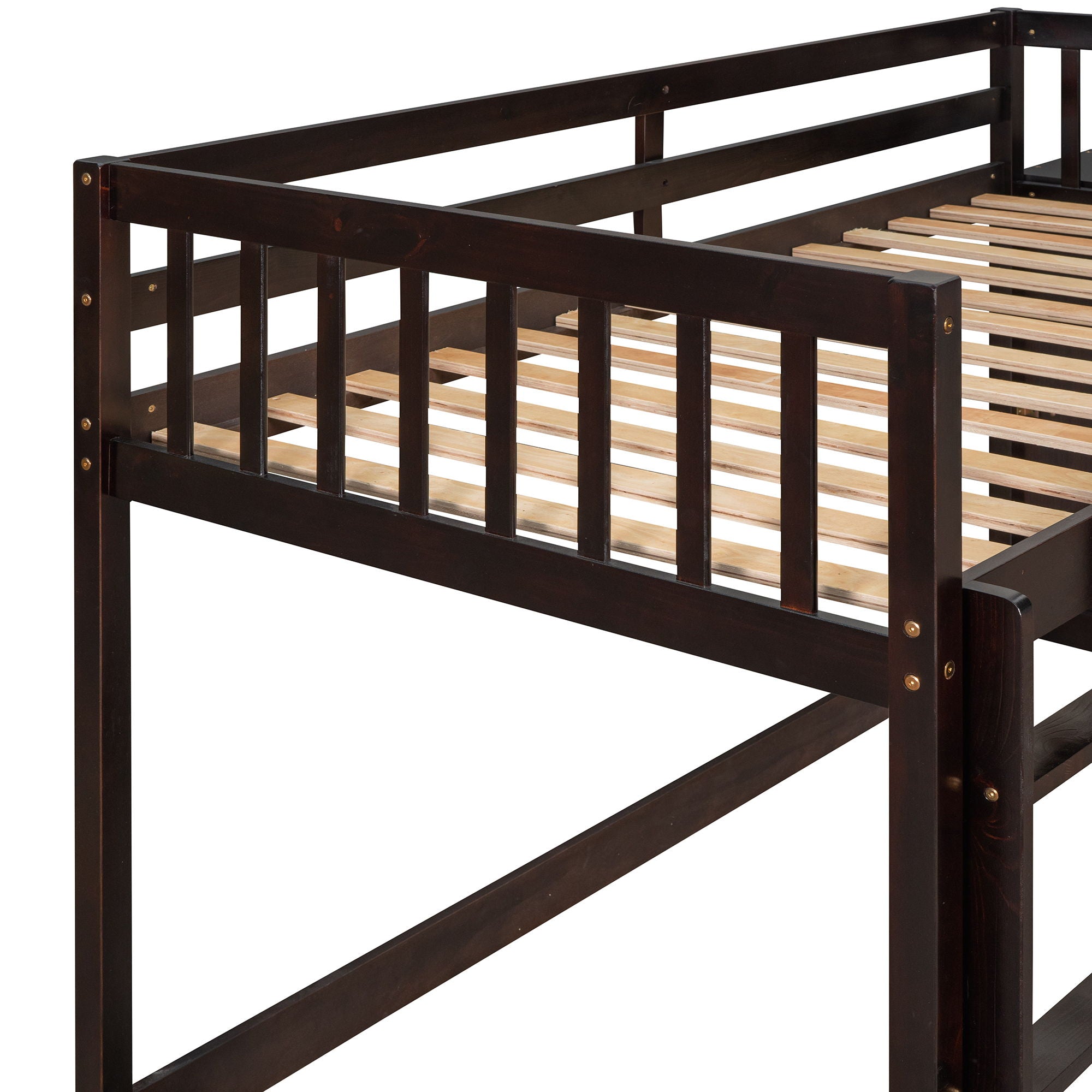 Twin Over Twin Bunk Bed With 4 Drawers And 3 Shelves