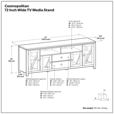 Cosmopolitan - Wide TV Media Stand - Mahogany Brown - view 3