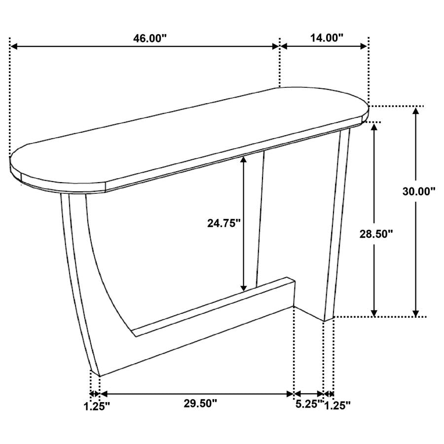 Fletcher - Oval Solid Mango Wood Entryway Console Table - Brown