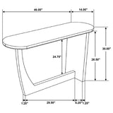 Fletcher - Oval Solid Mango Wood Entryway Console Table - Brown