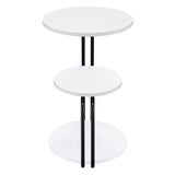 Hilly - 3-Tier Round Accent Side Table - White And Black