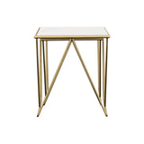 Bette - 2 Piece Marble Top Nesting Table Set - White And Gold