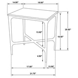 Baldwin - Rectangular Marble Top Side Table - White And Gold