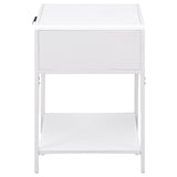 Amherst - 1-Drawer Radio Weave Rattan Metal Side Table