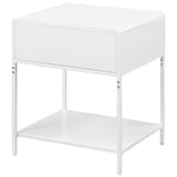 Amherst - 1-Drawer Radio Weave Rattan Metal Side Table