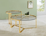Delia - 2 Piece Round Glass Top Nesting Coffee Table