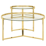 Delia - 2 Piece Round Glass Top Nesting Coffee Table