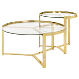 Delia - 2 Piece Round Glass Top Nesting Coffee Table